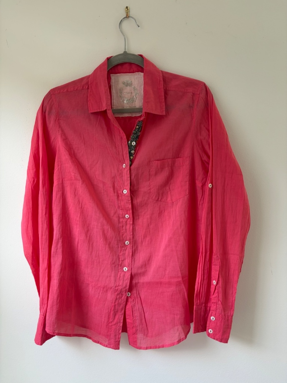 Cino Button Front Blouse Coral/Pink